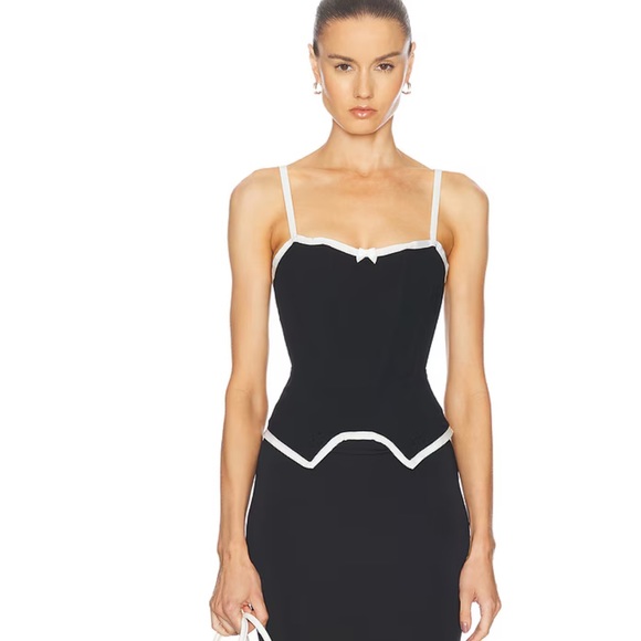 miaou Tops - Miaou Black Tank Top with White Trim